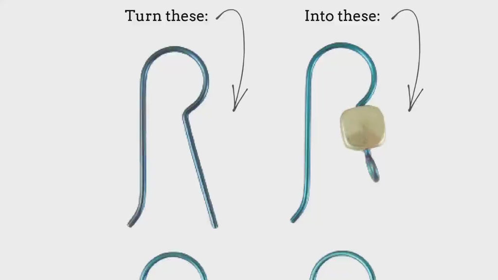 Ear Wires 2 Pairs of Simple Add A Bead Anodized Niobium in YOUR CHOICE of Colors - 100% Hypoallergenic