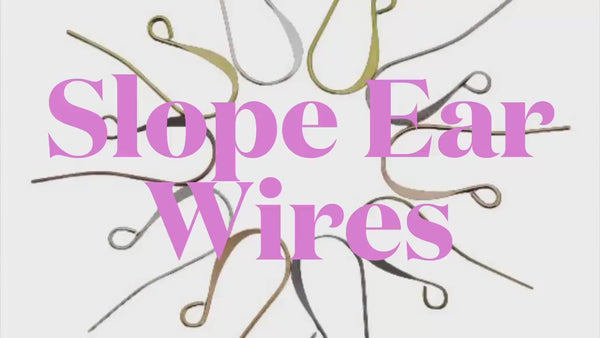 18 Pairs Slope Ear Wires - Gold, Silver, Rose Gold, Antique Silver, Antique Gold, Copper, Antique Copper, Gunmetal, Bright Silver, Steel
