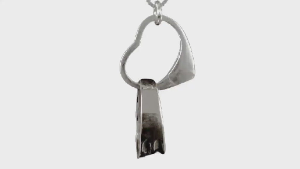 Sterling Silver Ring Holding Heart Necklace - Small or Medium