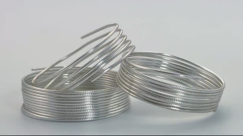 Wire Textured Round Non Tarnish Silver Plated in 14, 16, 18, 20, 22, 24 gauge Half Hard Temper