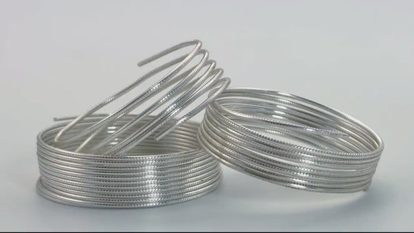 Wire Textured Round Non Tarnish Silver Plated in 14, 16, 18, 20, 22, 24 gauge Half Hard Temper