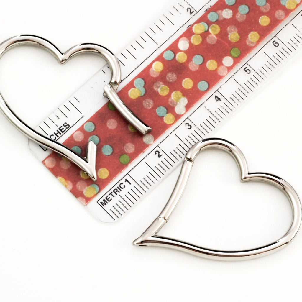 1 Stainless Steel Heart Trigger-less Clasp - 41mm X 32mm - 100% Guarantee