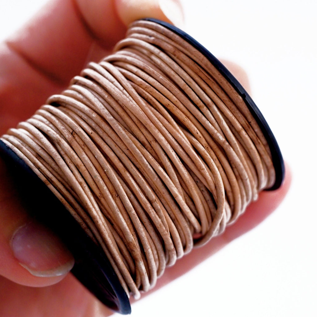 1.5mm Natural Indian Leather Cord - By The Yard