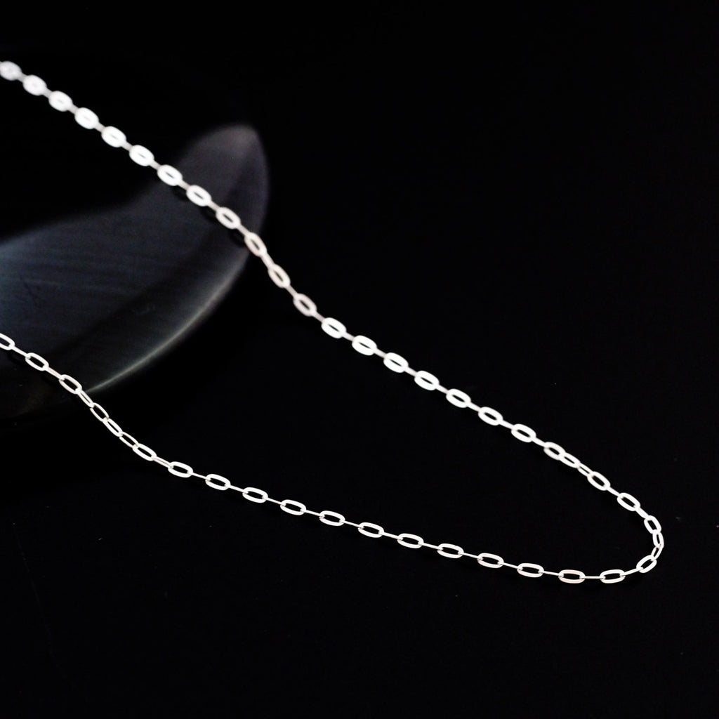 Sterling Silver 1.1mm Flat Oval Cable Chain - Finished or By the Foot -  Made in the USA