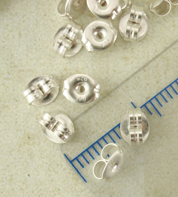 5 Pairs Sterling Silver Earring Posts with 3mm, 4mm or 6mm Cup and Peg - With or Without Backs