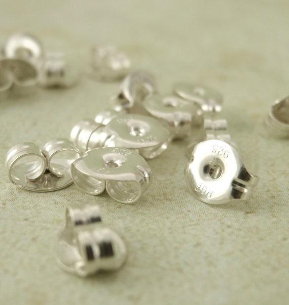 5 Pairs Sterling Silver Earring Posts with 3mm, 4mm or 6mm Cup and Peg - With or Without Backs