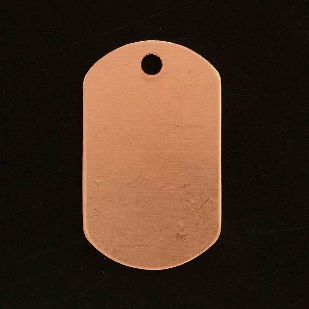 3 Copper Dog Tag Stamping Blanks, Discs - Filed and Polished - 32mm X 19mm