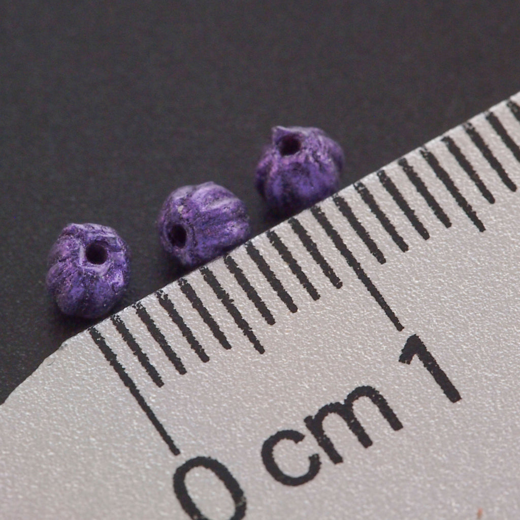 50 - 3mm Metallic Suede Purple Micro Melon Czech Bead - 100% Guaranteed