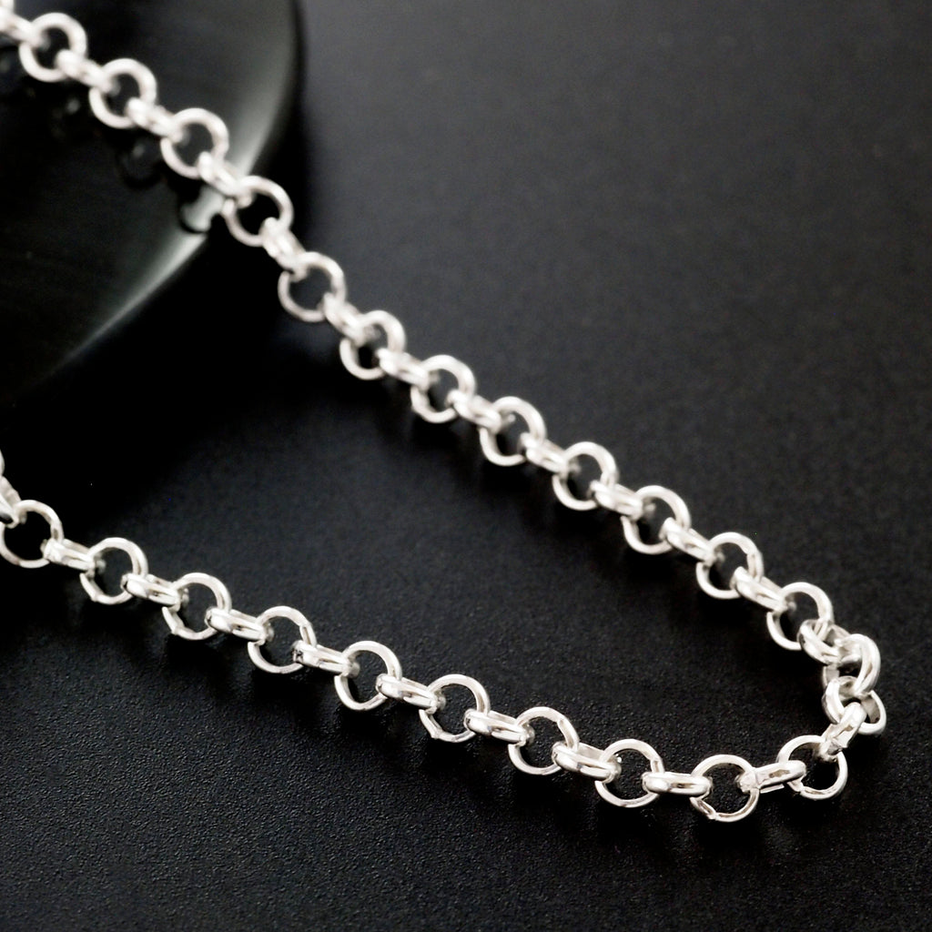 Sterling Silver Rolo Chain - 2.9mm - Custom Finished Lengths or By The Foot - Made in the USA