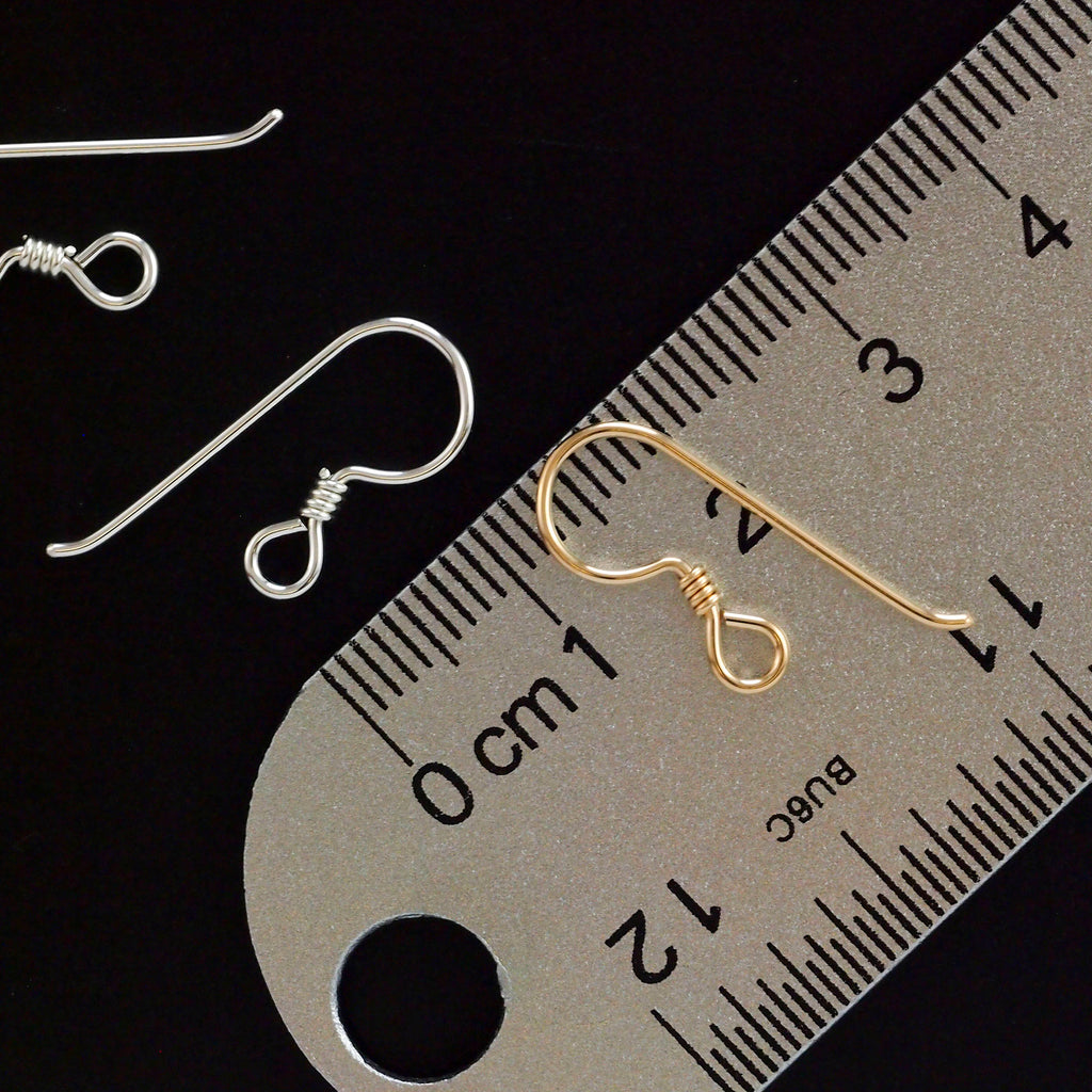 2 Pairs of Simple Ear Wires with Coils - Sterling Silver, Argentium Sterling Silver, 14kt Gold Filled