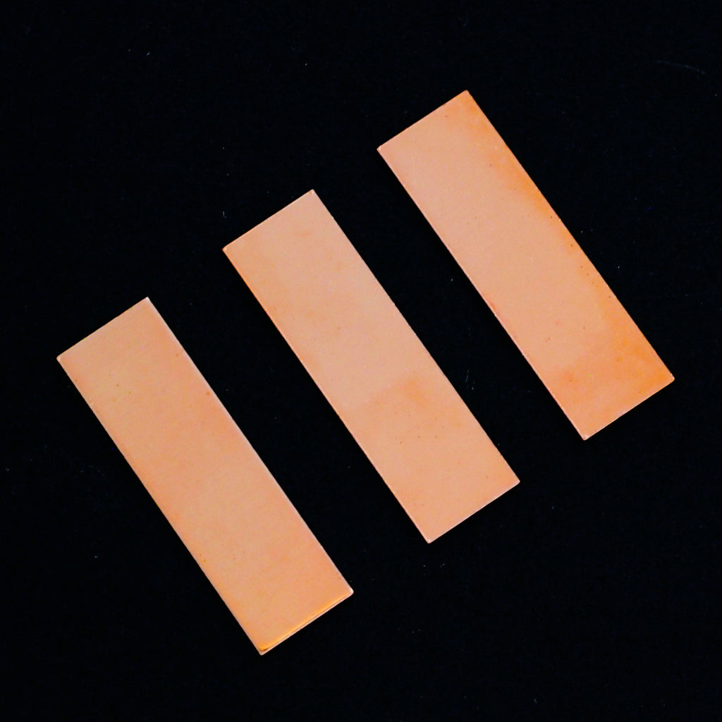 3 Copper Rectangle Stamping Blanks, Discs - 26mm X 10mm or 32mm X 10mm