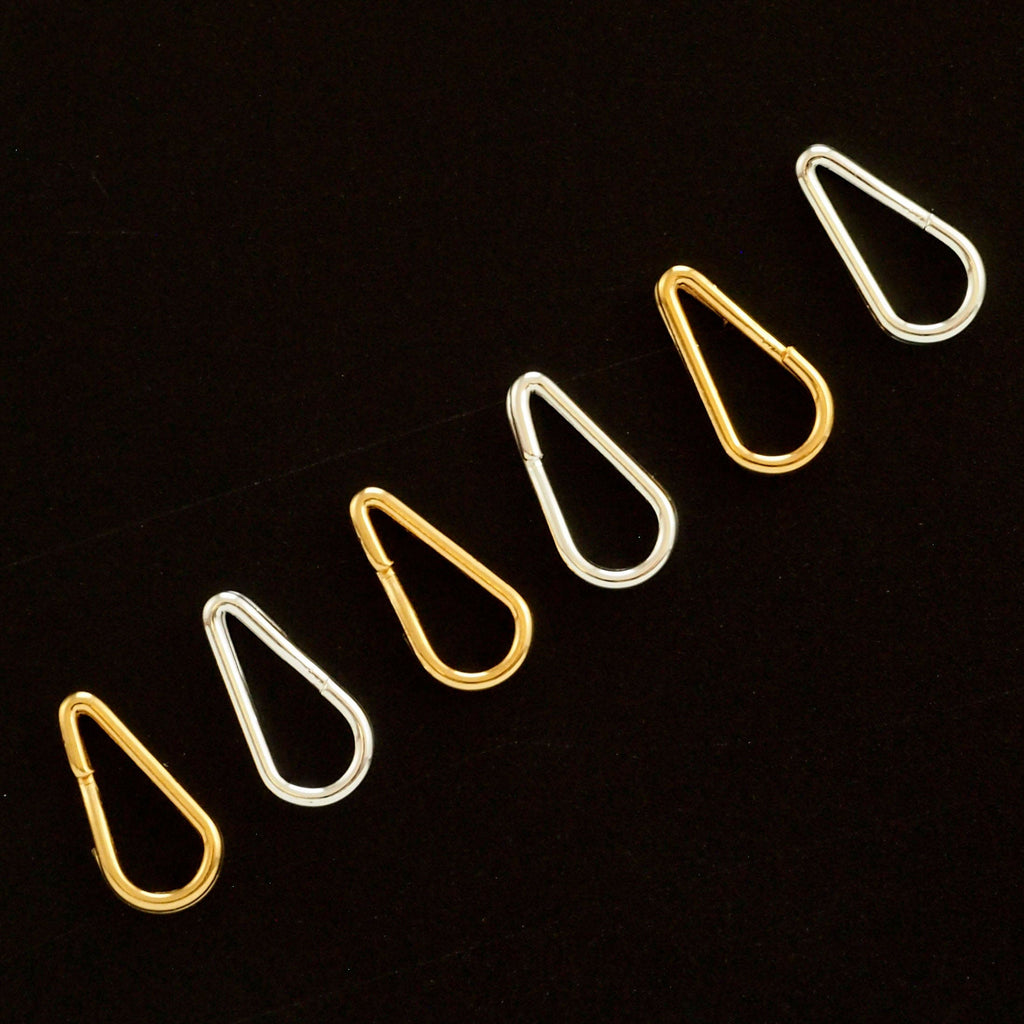 50 Silver or Gold Plated Teardrop Split Rings - 10mm X 5mm OD