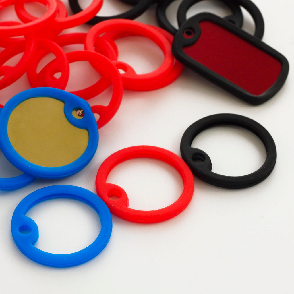 3 Premium Silicone Rubber Tag Silencers - Perfect for Dog Tags and 38mm Discs - Red, Black, Blue, Pink, Yellow or Green