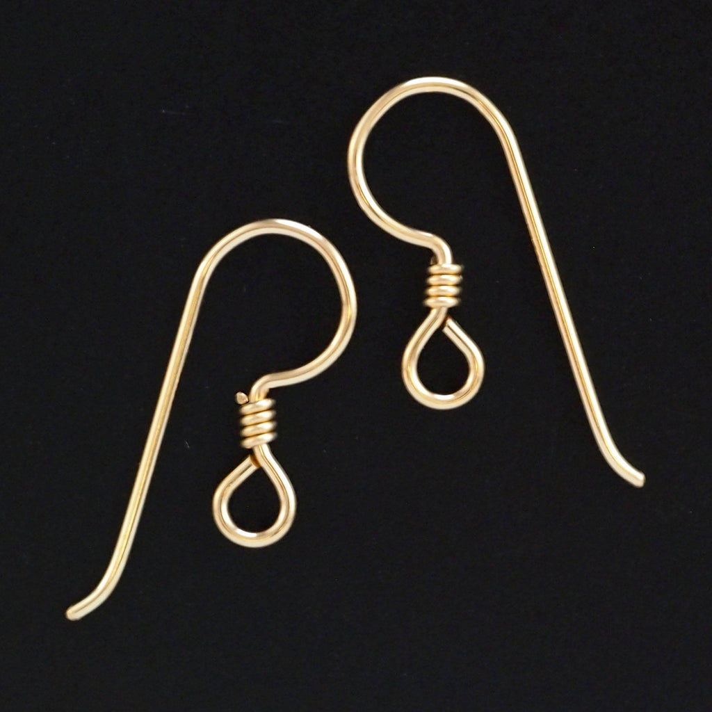 2 Pairs of Simple Ear Wires with Coils - Sterling Silver, Argentium Sterling Silver, 14kt Gold Filled