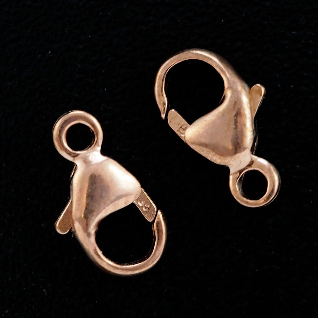 1 14kt Rose Gold Filled Lobster Clasp - Teardrop in 9mm, 11mm, 13mm - 100% Guarantee