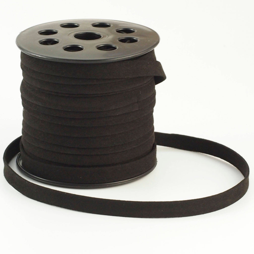 10mm Flat Faux Suede Cord - By The Yard or Spool in Jet Black, White, Teal Blue, Rose Pink or Lime Green