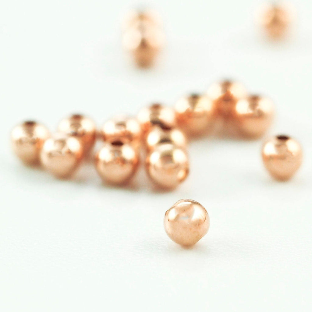 14kt Rose Gold Filled Smooth Round Beads - You Pick Size 2mm, 2.5mm, 3mm, 4mm, 5mm, 6mm, 8mm, 10mm
