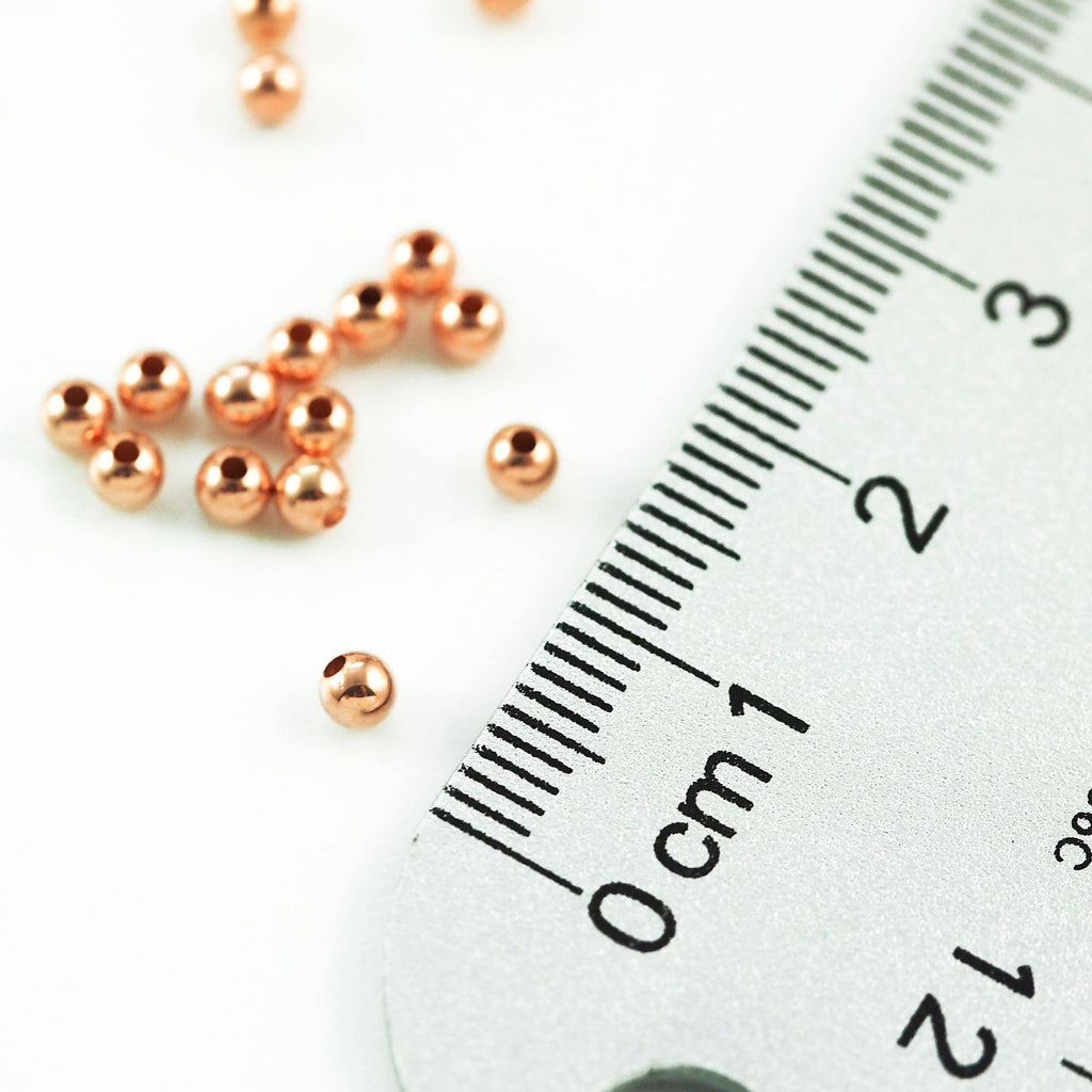 14kt Rose Gold Filled Smooth Round Beads - You Pick Size 2mm, 2.5mm, 3mm, 4mm, 5mm, 6mm, 8mm, 10mm