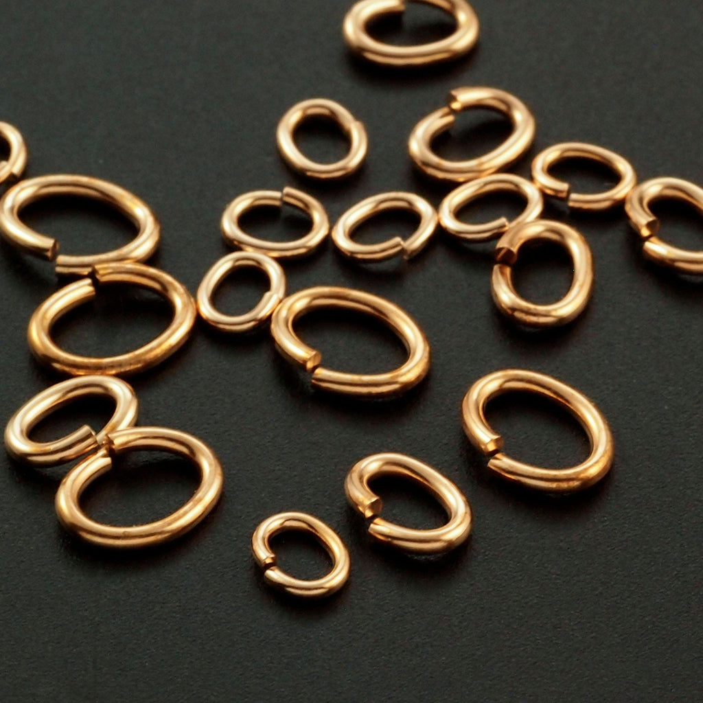 30 Solid Bronze Oval Jump Rings  - 4 Sizes