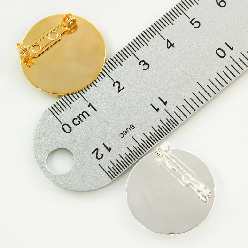4 - Gold or Silver Plated Round 26mm Pin Backs - Best Commercially Made