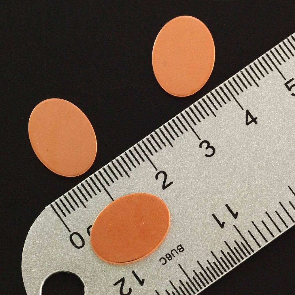 6 - Oval Jewelry Grade Copper Blanks - 3 Great Sizes - Stamping Discs and Jump Rings - 18 gauge - Extra Sturdy