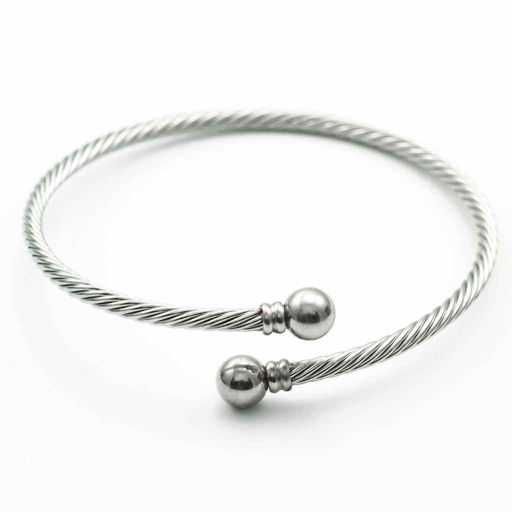 1 Stainless Steel Bangle Base - Twist Off Ends