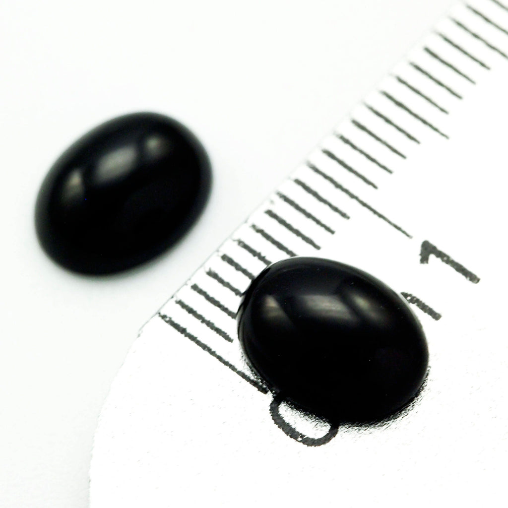 Black Onyx Oval Calibrated Cabochons 8mm X 6mm, 9mm X 7mm, 10mm X 8mm, 12mm X 10mm, 14mm X 10mm, 16mm X 12mm, 18mm X 13mm, 25mm X 18mm