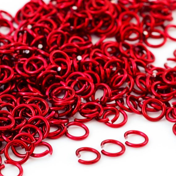 100 Anodized Aluminum Jump Rings 16 gauge 5mm ID - 7.3mm OD 3/16" ID