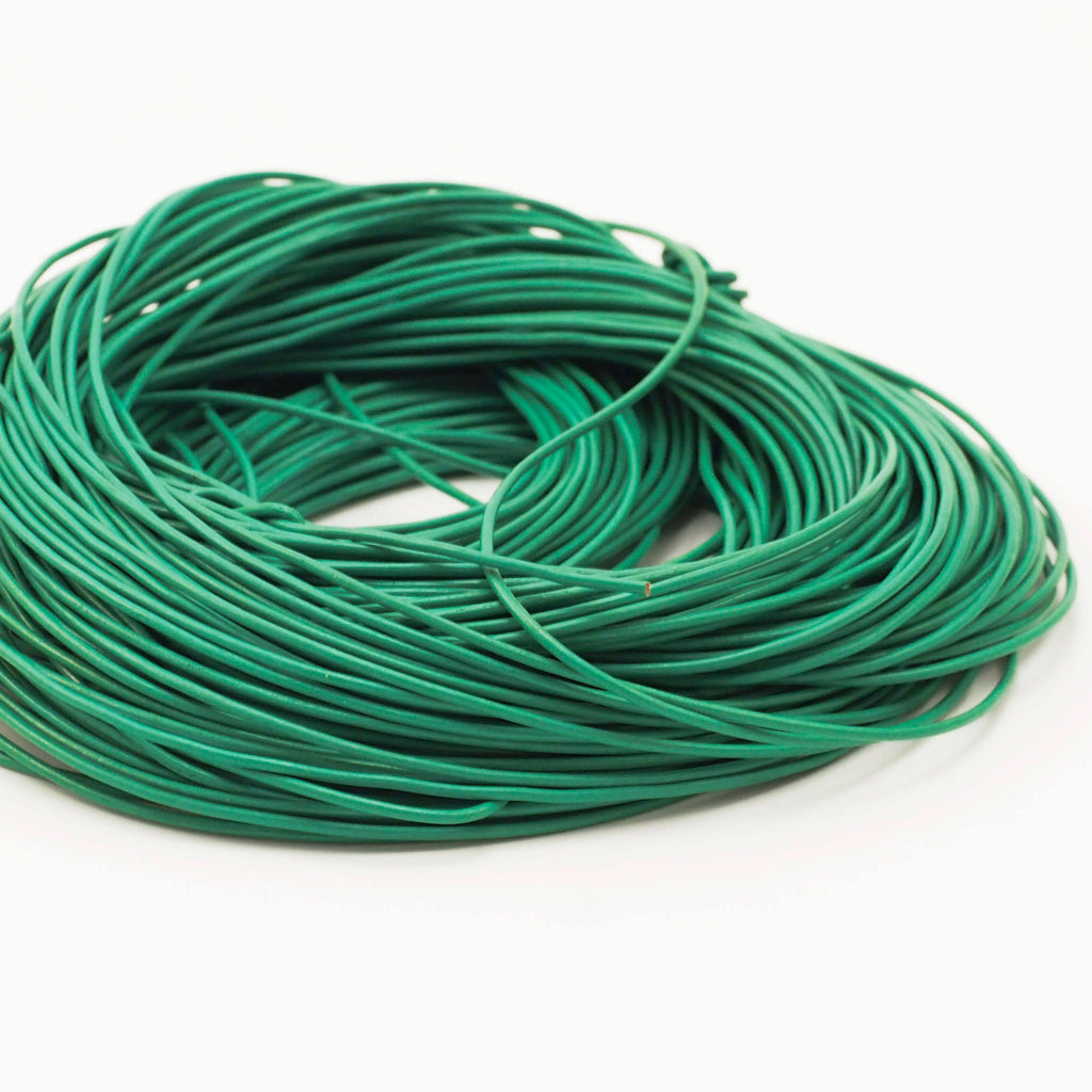 1.5mm Turquoise Green Indian Leather Cord - By The Yard