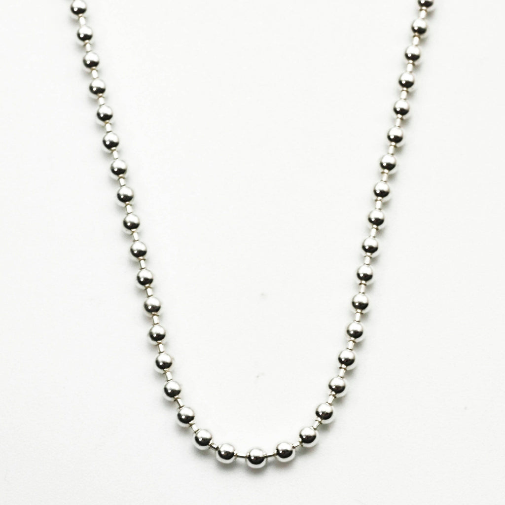 Sterling Silver Bead Chain - 1.8mm - By the Foot or Finished in Custom Lengths and Finishes - Bright, Antique or Black -  Made in the USA