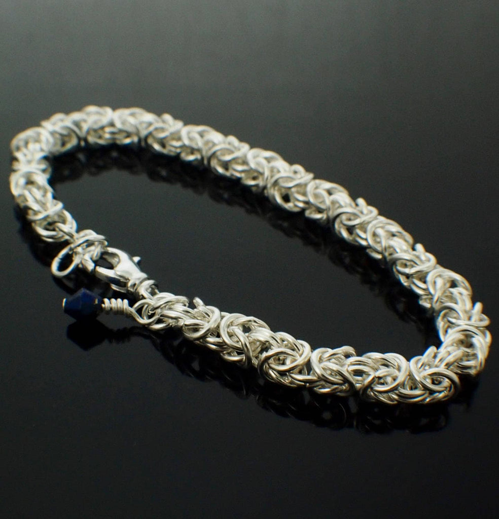 Economical Gold or Silver Byzantine Bracelet Kit - with Mood Bead - Byzantine Chainmail - Perfect Starter Kit