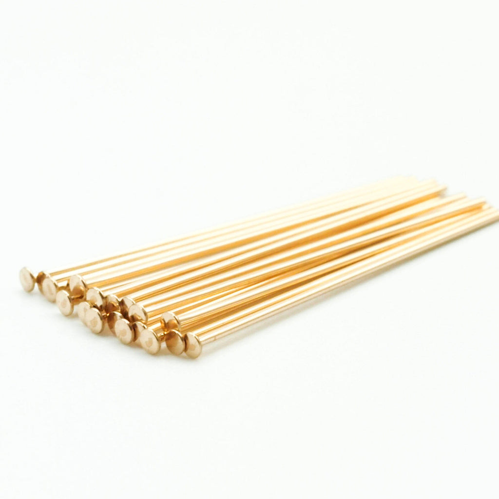 10 - 14kt Gold Filled Flat Head Pins 23, 24 gauge