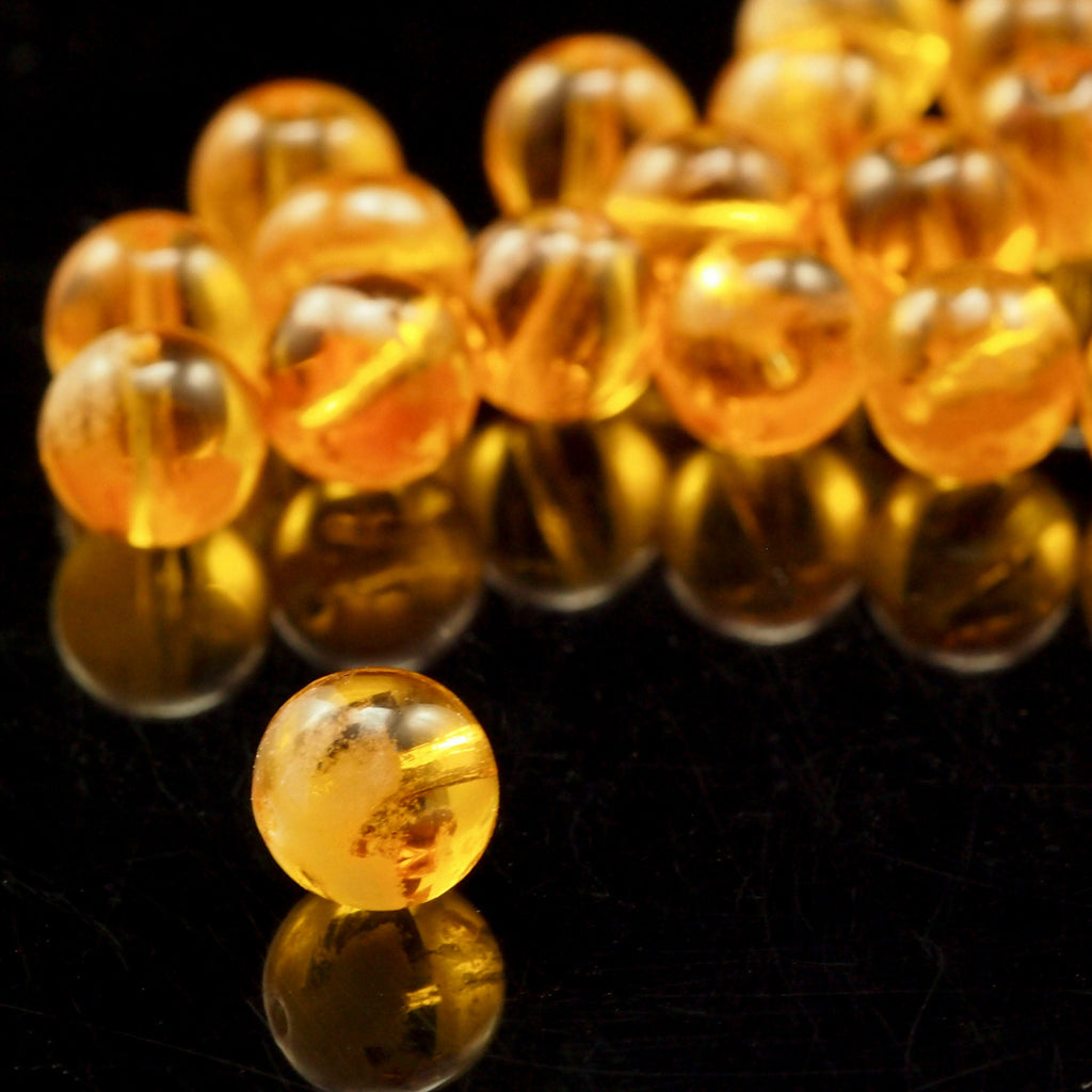 15 - 8mm Glow in the Dark Topaz Beads - Czech Glass Rounds - 100% Guarantee