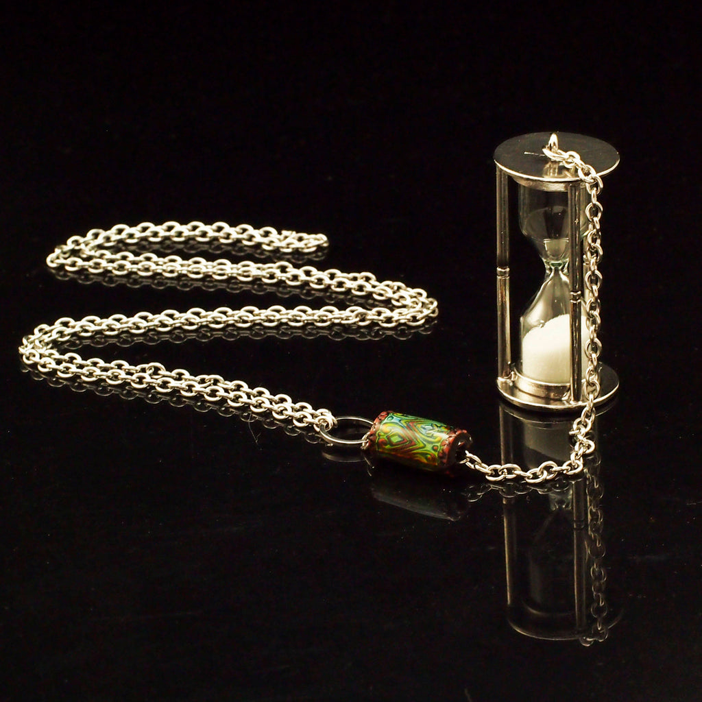 Time in a Bottle Necklace in Stainless Steel with Mood Bead