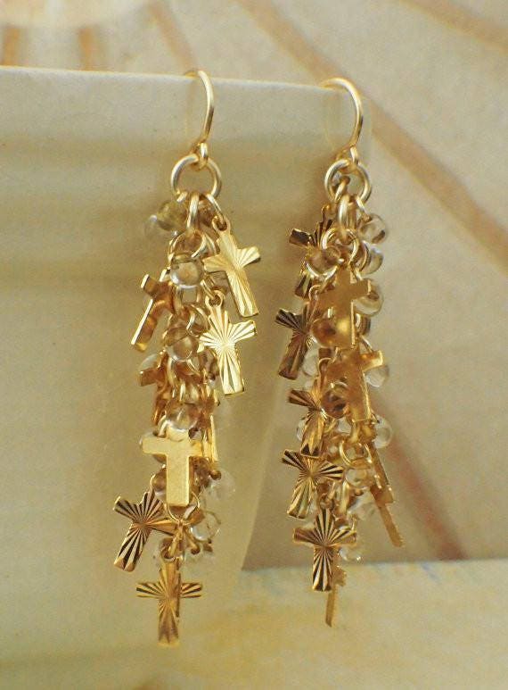 15 Gold or Silver Plated Cross Charms - 9mm X 7mm - 100% Guarantee