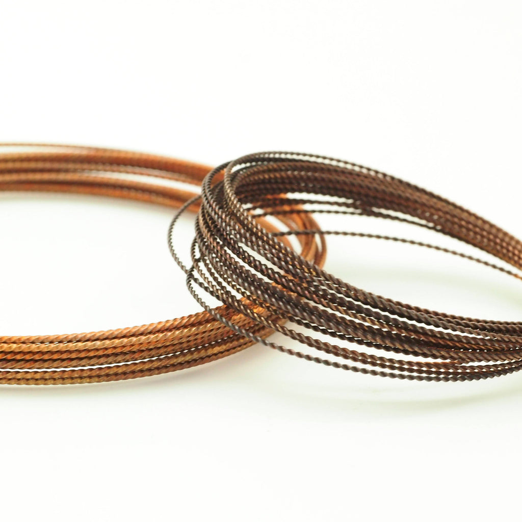 Oxidized Twisted Bronze Wire - Hand Finished - You Pick Gauge 10, 12, 14, 15, 16, 18, 20, 21, 22