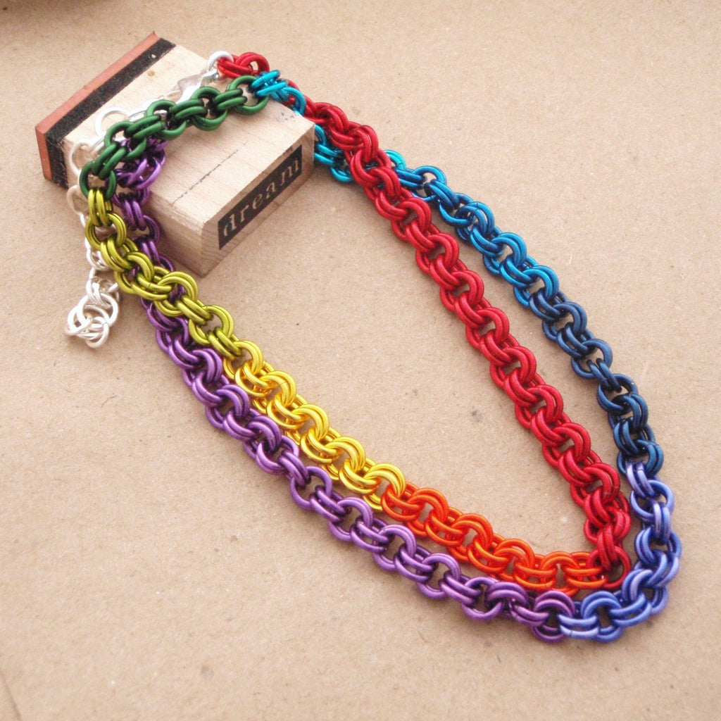 Rainbow Pride Chainmaille Necklace KIT -Perfect for Beginners