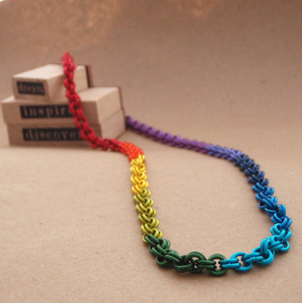 Rainbow Pride Chainmaille Necklace KIT -Perfect for Beginners