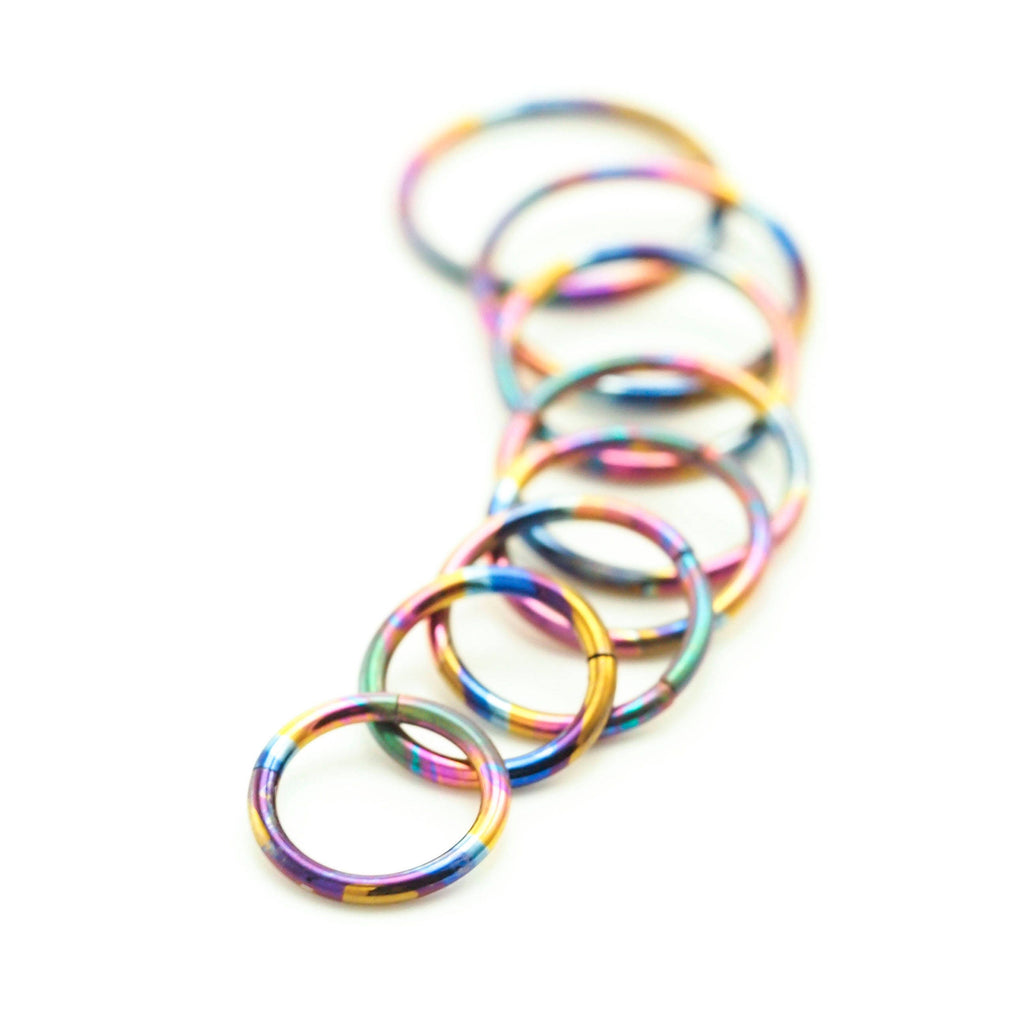 Captive Segment - Colorful Titanium Hypoallergenic - 8, 10, 12, 14 or 16 gauge - Pick Diameter and Color