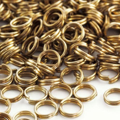 100 - 5mm Antique Gold, Antique Copper, Gunmetal, Gold Plate Silver Split Rings