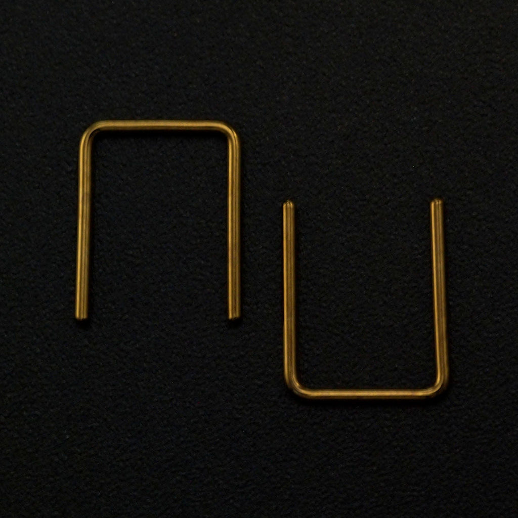 Simple Staple Earrings in Niobium, Titanium or Nickel Free Surgical Steel - Hypo Allergenic - Pick 1 or a Pair or More