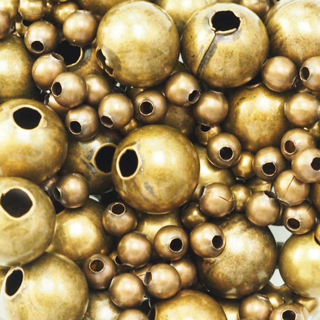 50 Seamed Round Beads - Antique Gold Plated Stainless Steel 2.5mm, 3mm, 4mm, 6mm, 8mm 100% Guarantee
