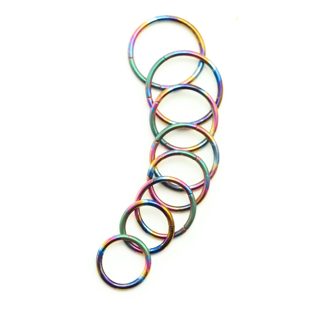 Captive Segment - Colorful Titanium Hypoallergenic - 8, 10, 12, 14 or 16 gauge - Pick Diameter and Color