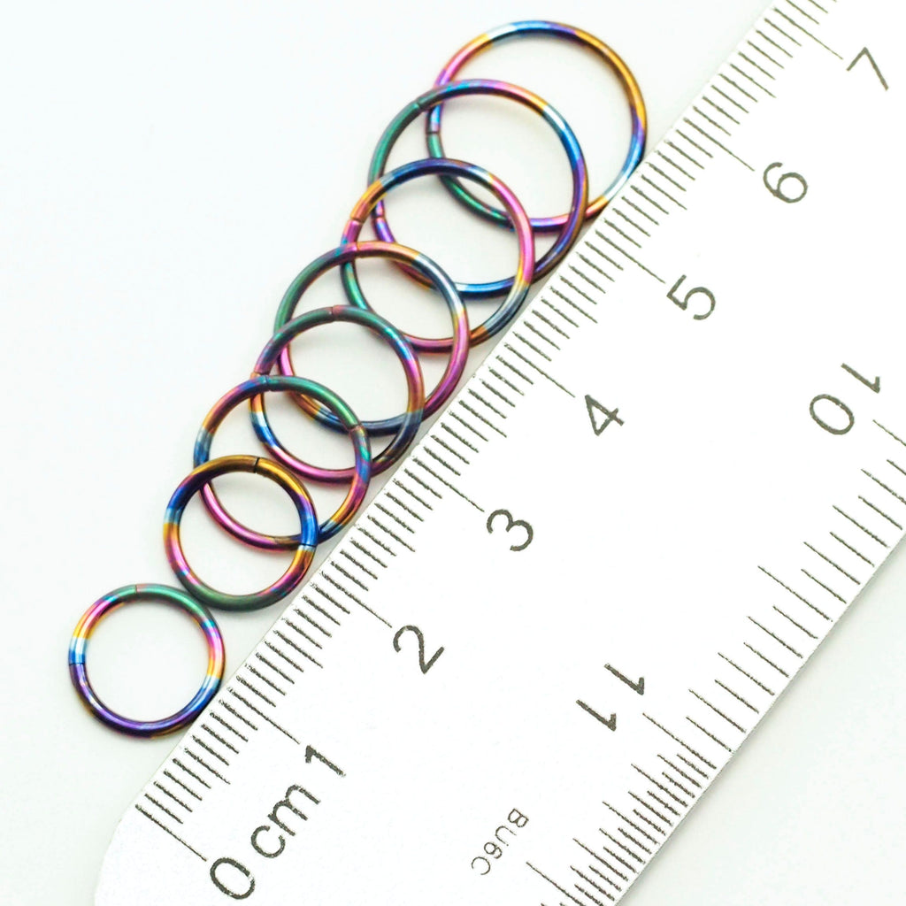 Captive Segment - Colorful Titanium Hypoallergenic - 8, 10, 12, 14 or 16 gauge - Pick Diameter and Color