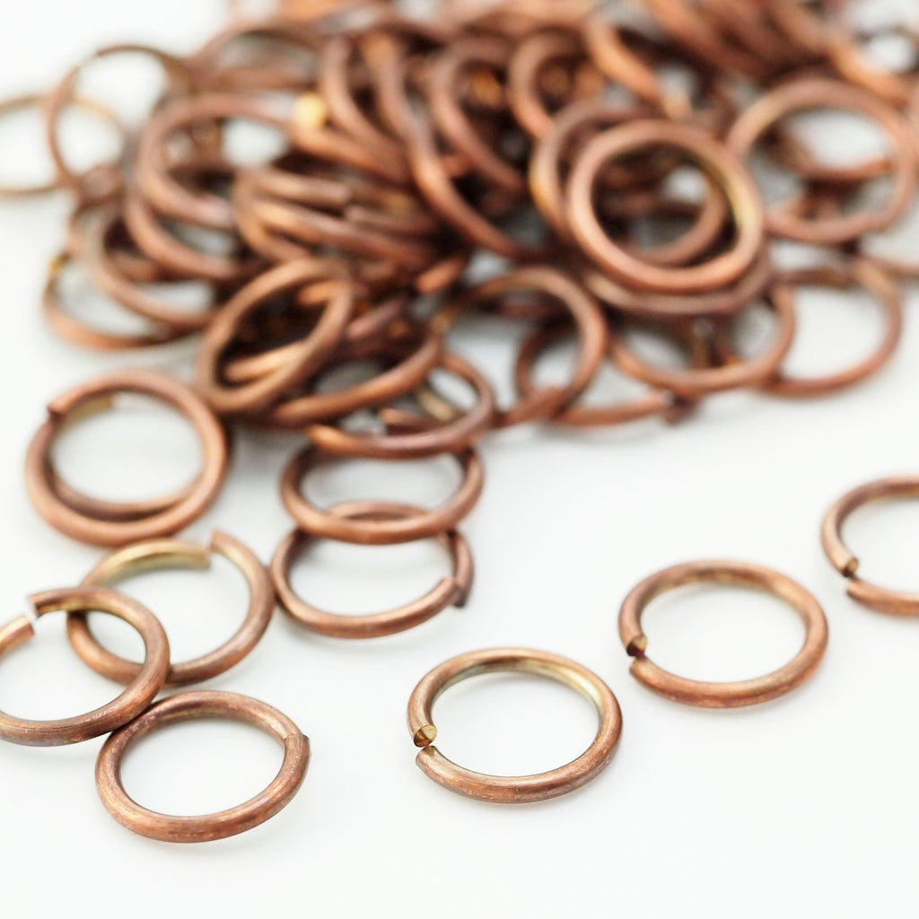 100 Oxidized Antique Copper Jump Rings - You Choose 24, 22, 20, 18, 16, 14, 12 Gauge and Diameter