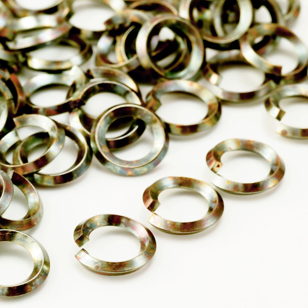 50 Handmade Oxidized Square on Edge Antique Brass Jump Rings - 12, 14, 16, 18, 20, 21 or 22 Gauge - You Pick Diameter