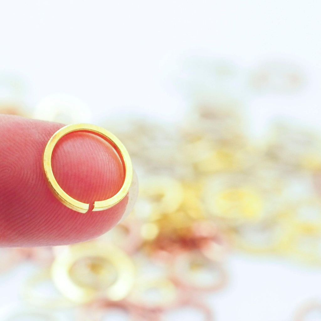 30 Square Wire Round Copper, Brass, Nickel Silver Jump Rings - Best Commercially Made - 18 gauge 6mm, 8mm, 10mm, 12mm OD