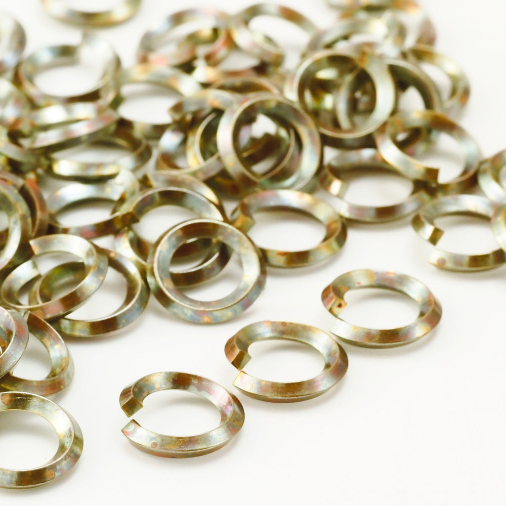 50 Handmade Oxidized Square on Edge Antique Brass Jump Rings - 12, 14, 16, 18, 20, 21 or 22 Gauge - You Pick Diameter