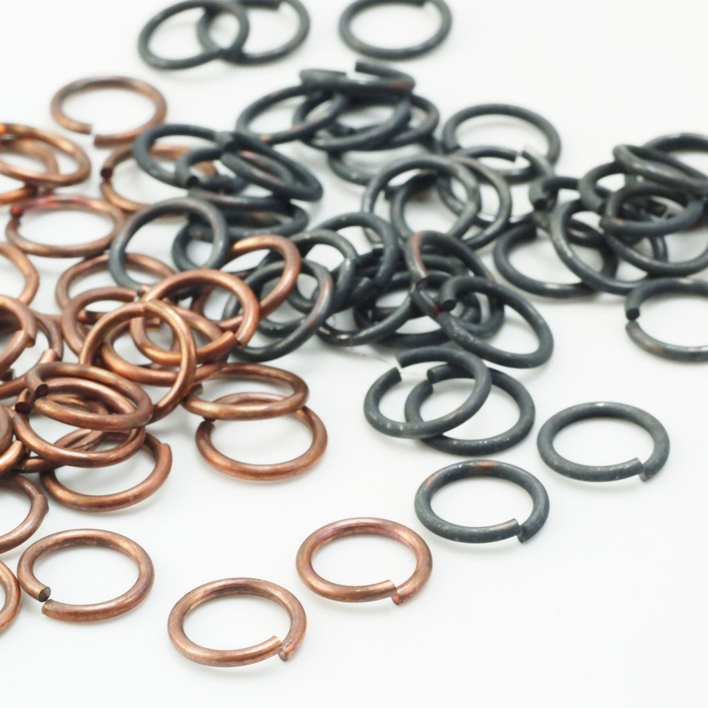 100 Oxidized Antique Copper Jump Rings - You Choose 24, 22, 20, 18, 16, 14, 12 Gauge and Diameter