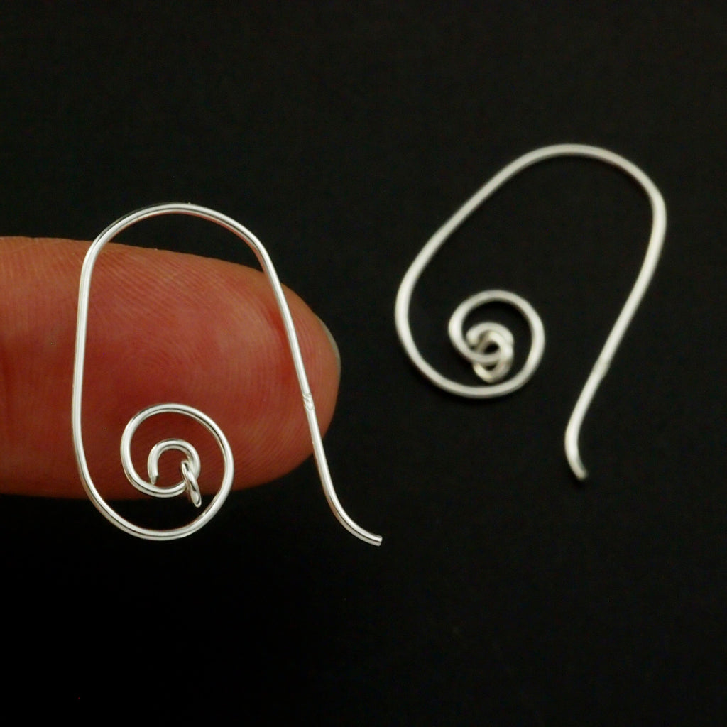 1, 3, 5, 12 Pairs Spiral Interchangeable Sterling Silver Ear Wires - Also Available in Gold Finish - 6 Jump Rings per Pair